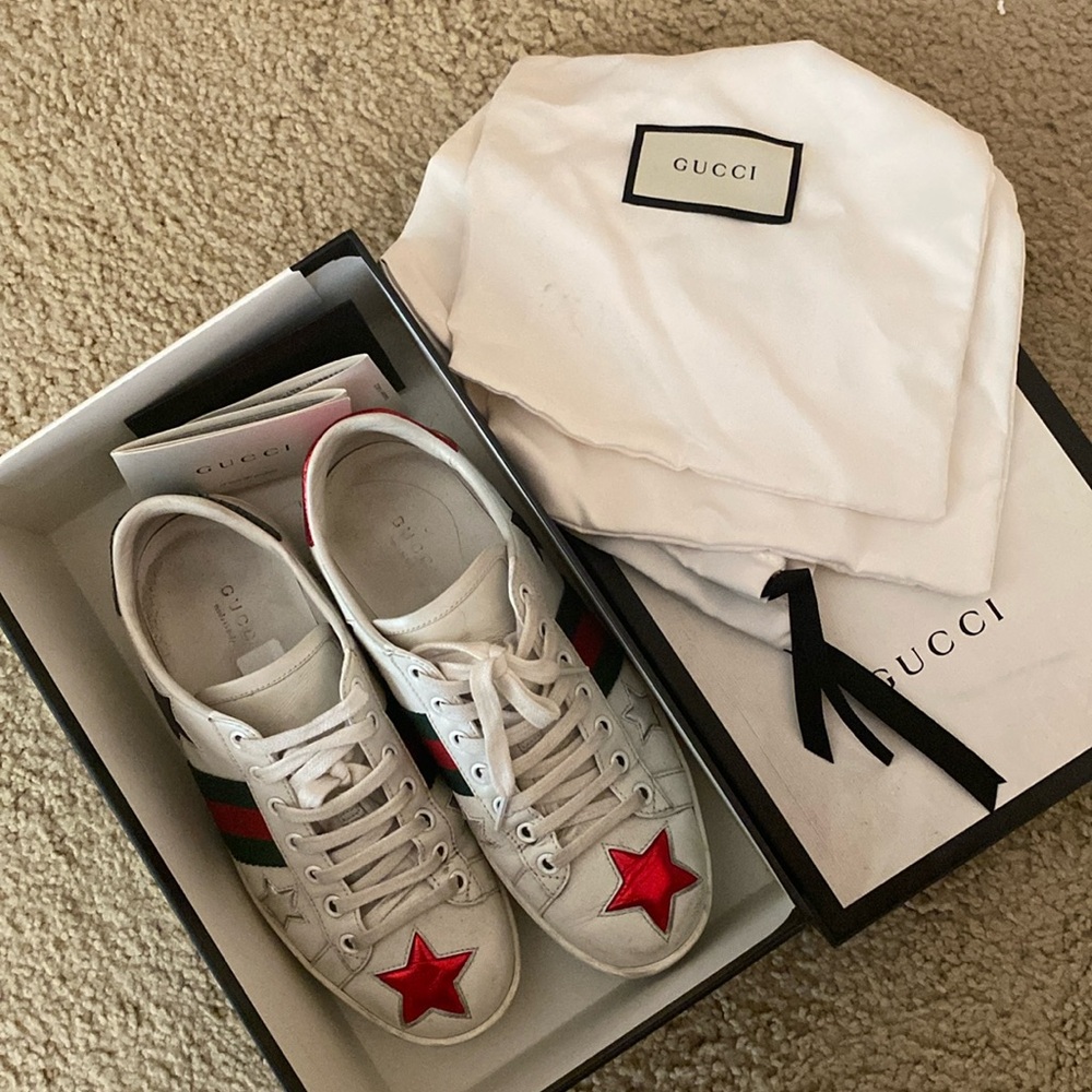 Gucci Women's White Sneaker with Star Design